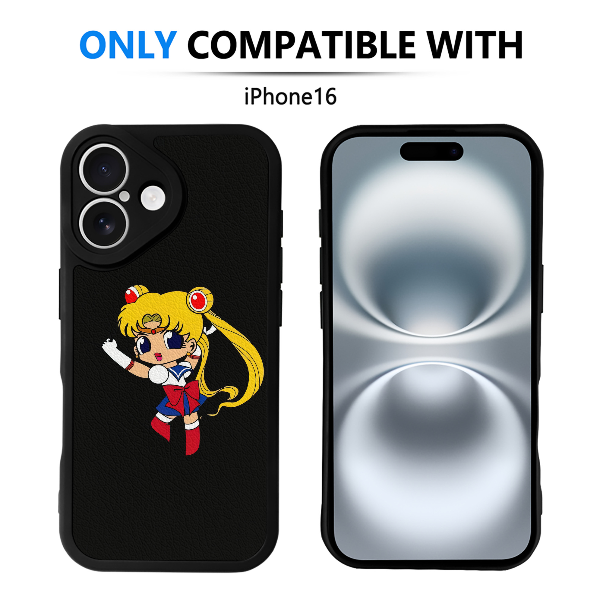 （画像用） 美少女戦士セーラームーン 月野 うさぎ つきの うさぎ Sailor Moon Tsukino Usagi 【iPhone 16シリーズ対応】シリコンスマホケース（レザー調） 材質：シリコン